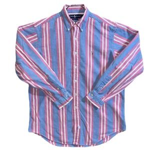 Ralph Lauren Shirt‎ Mens Vertical Striped Long Sleeve Pony Large